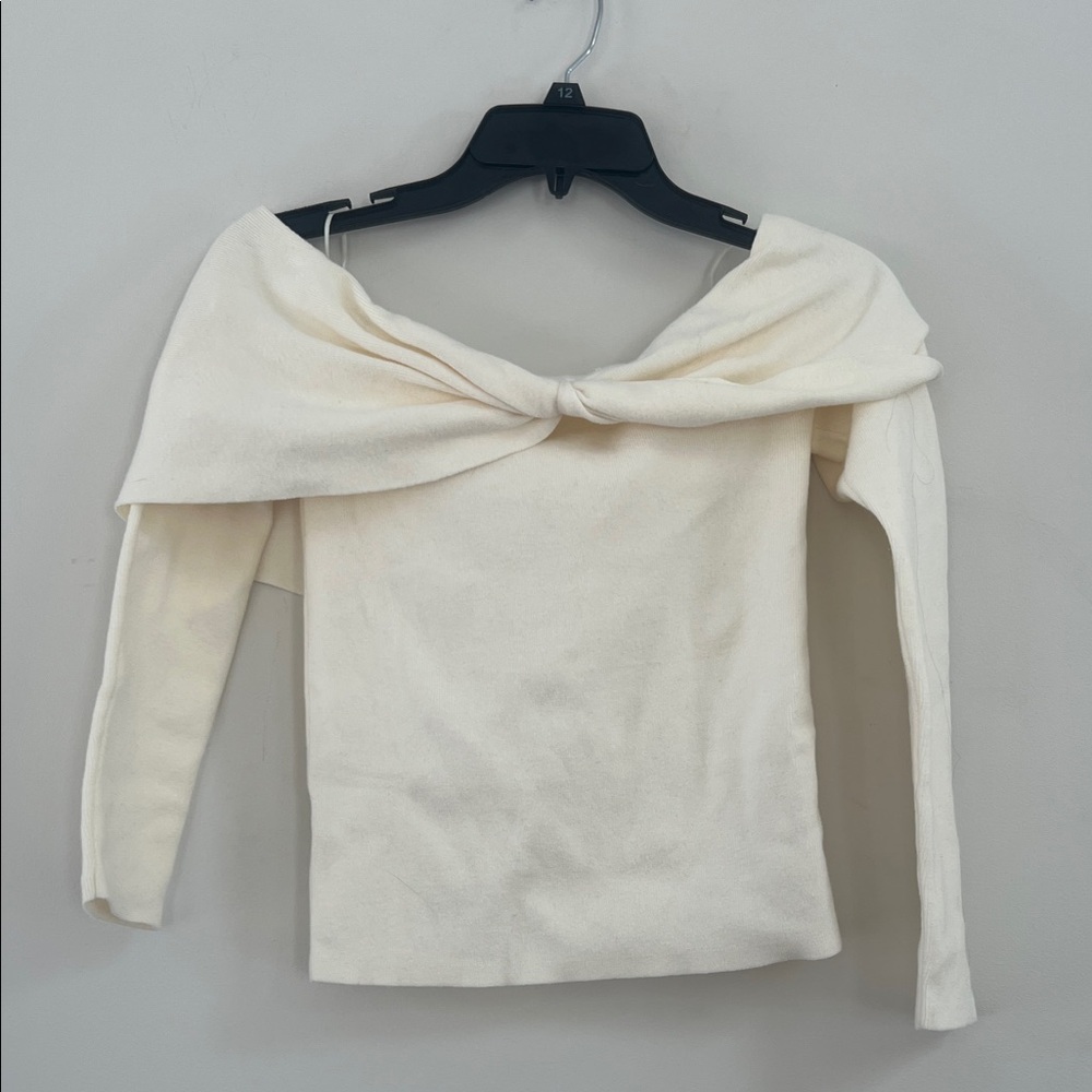 LOFT Off-Shoulder Cream Sweater